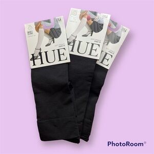 HUE Black Soft Opaque Knee Hi Socks Size 1